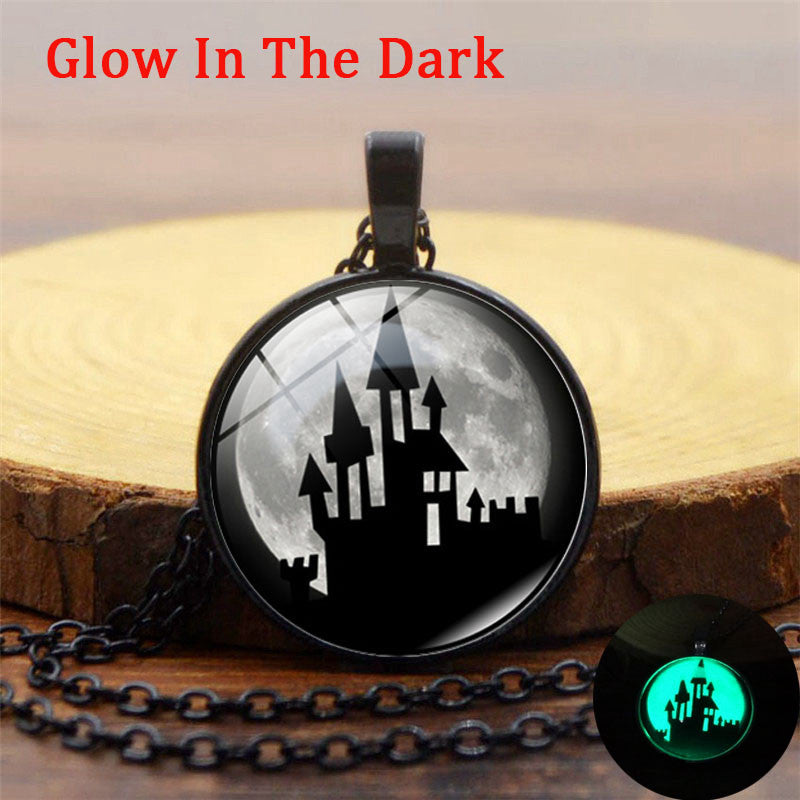 Luminous Haunted Castle Pendant Necklace