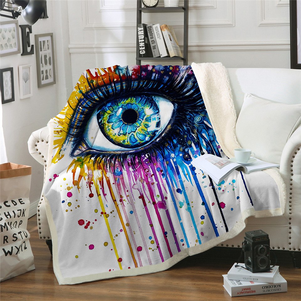 Rainbow Fire By Pixie Cold Art Velvet Plush Throw Blanket