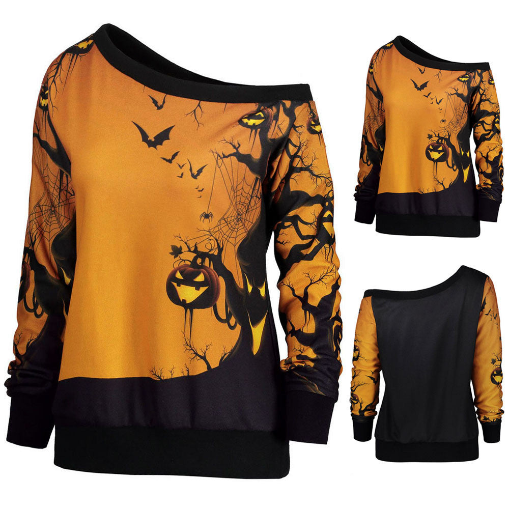 Wicked Halloween Skew Neck Sweatshirt