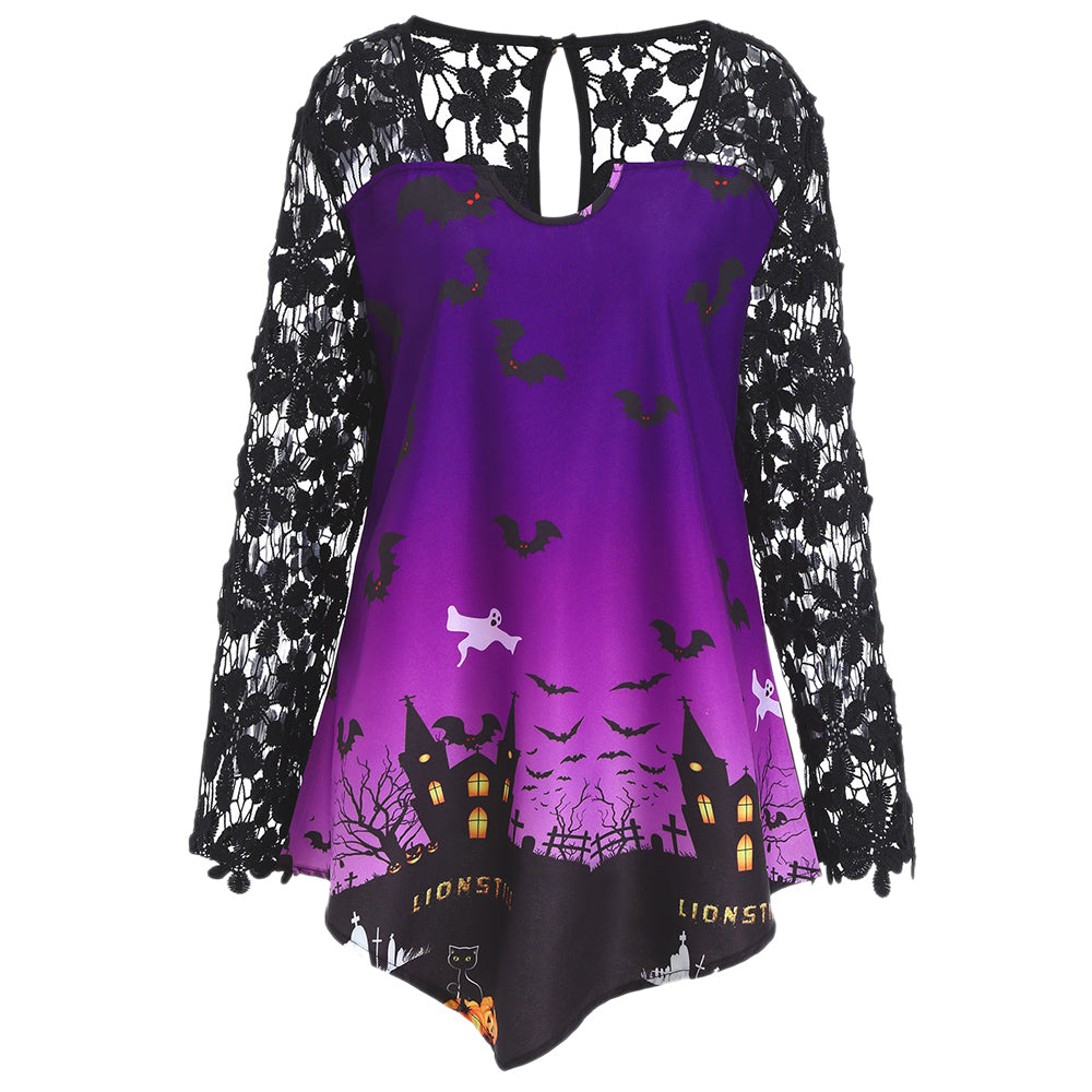 Halloween Lace Casual Top