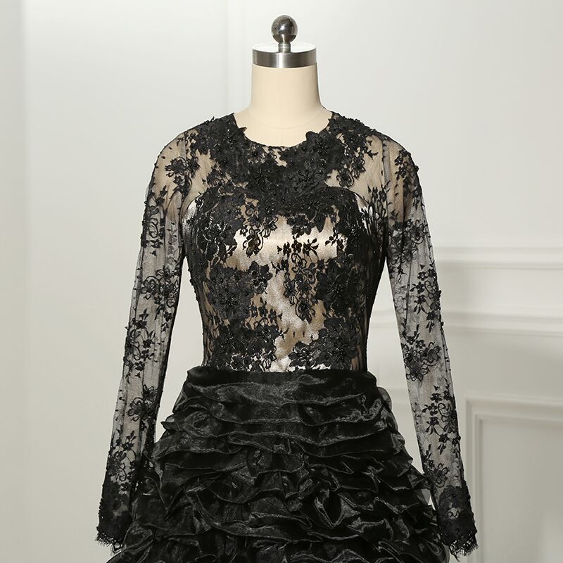 Black Lace Gothic Wedding Gown