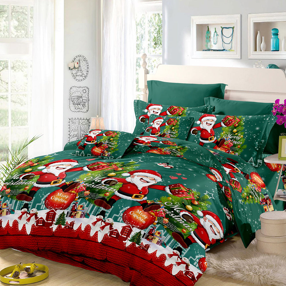 3 pc Santa Christmas 3D Print Bedding Duvet Sheet Set