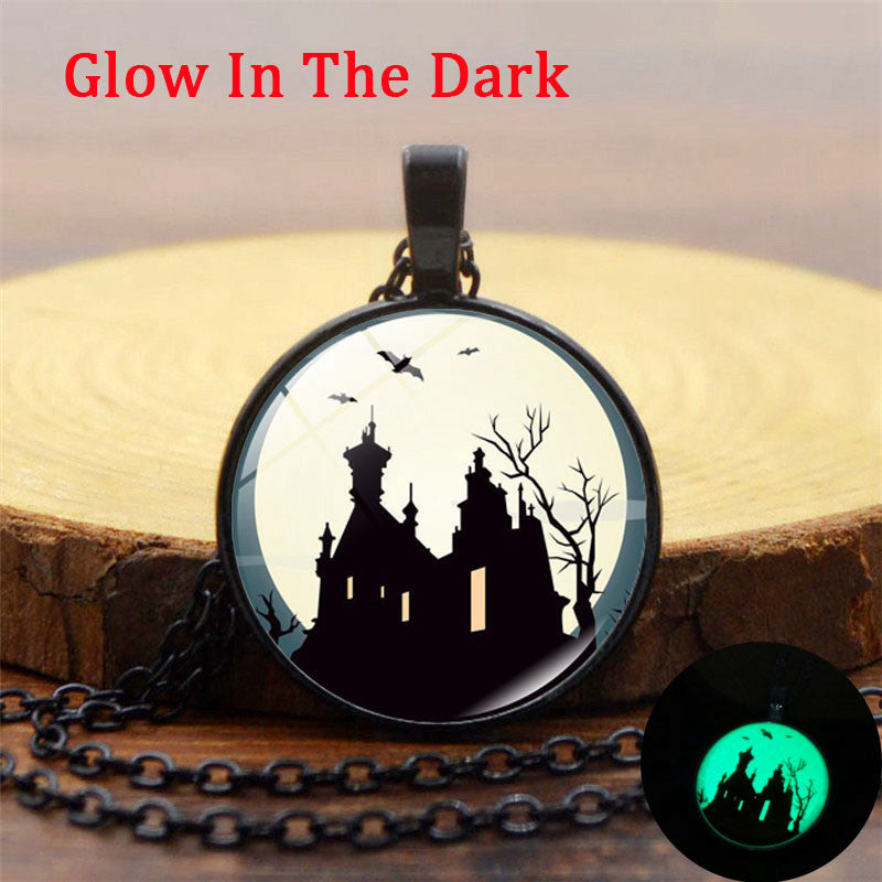 Luminous Creepy Castle Pendant Necklace