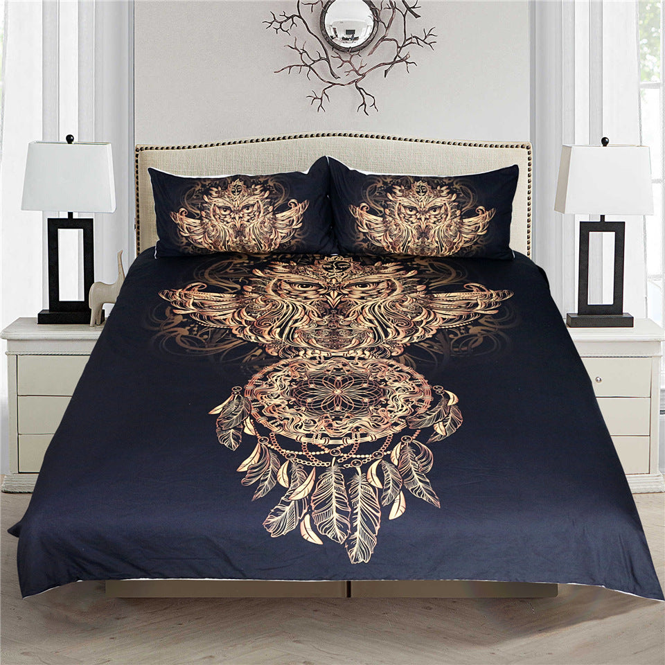 3pc Golden Owl Dreamcatcher Bedding Set