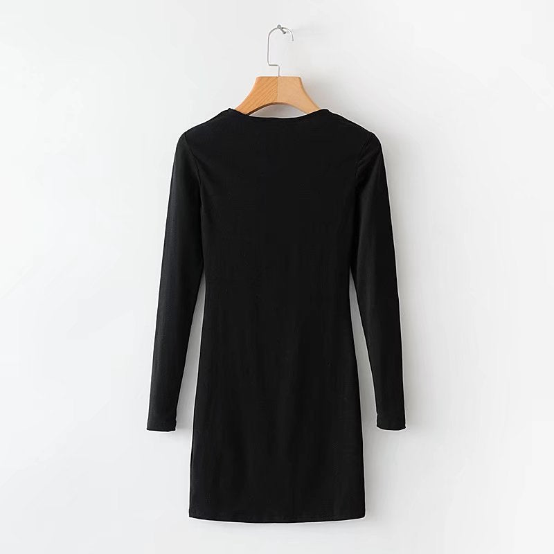 Skeleton Printed Gothic Long Sleeve Dress