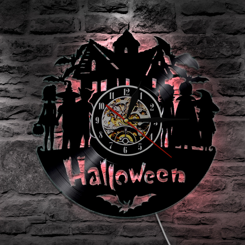 7 Color 3D LED All Hallows Eve Wall Clock