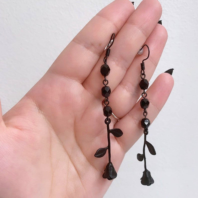 Black Rose Earrings