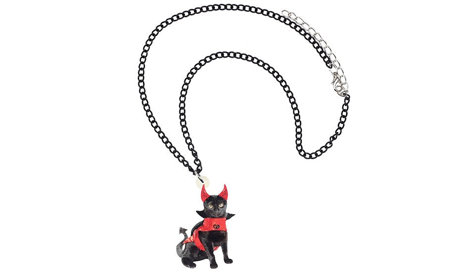 The Evil Kitty Acrylic Necklace