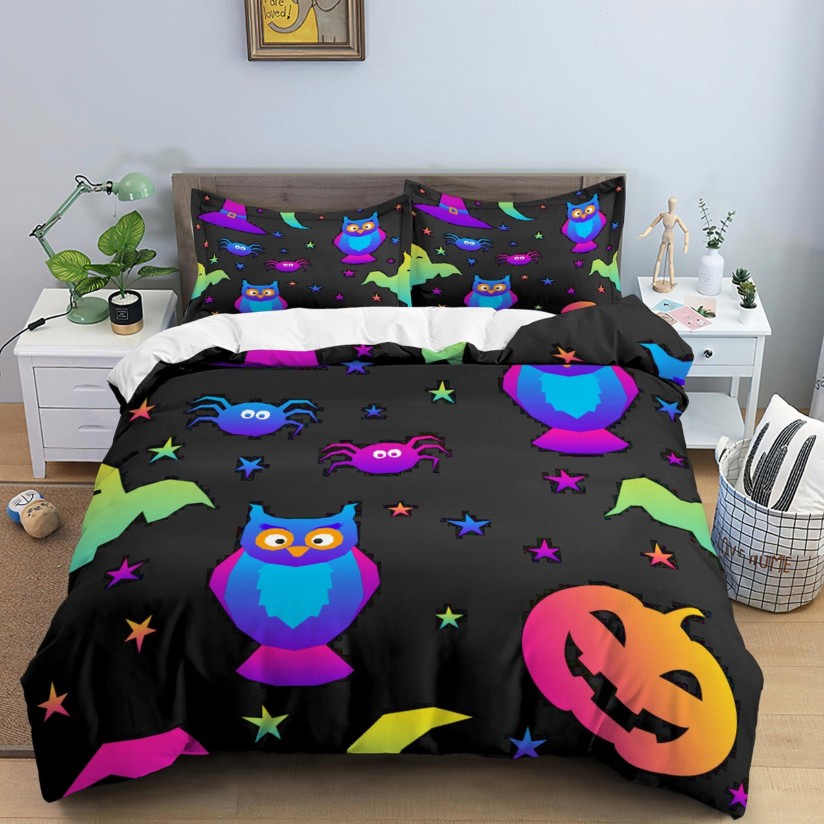 Owl, Spider, Pumpkin Halloween Bedding