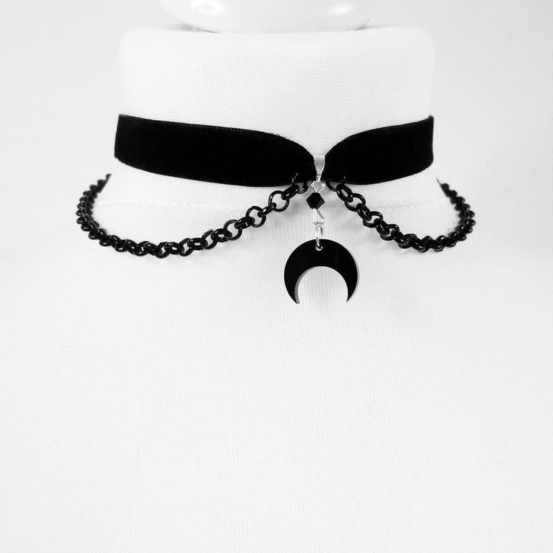 Moon Black Choker Necklace