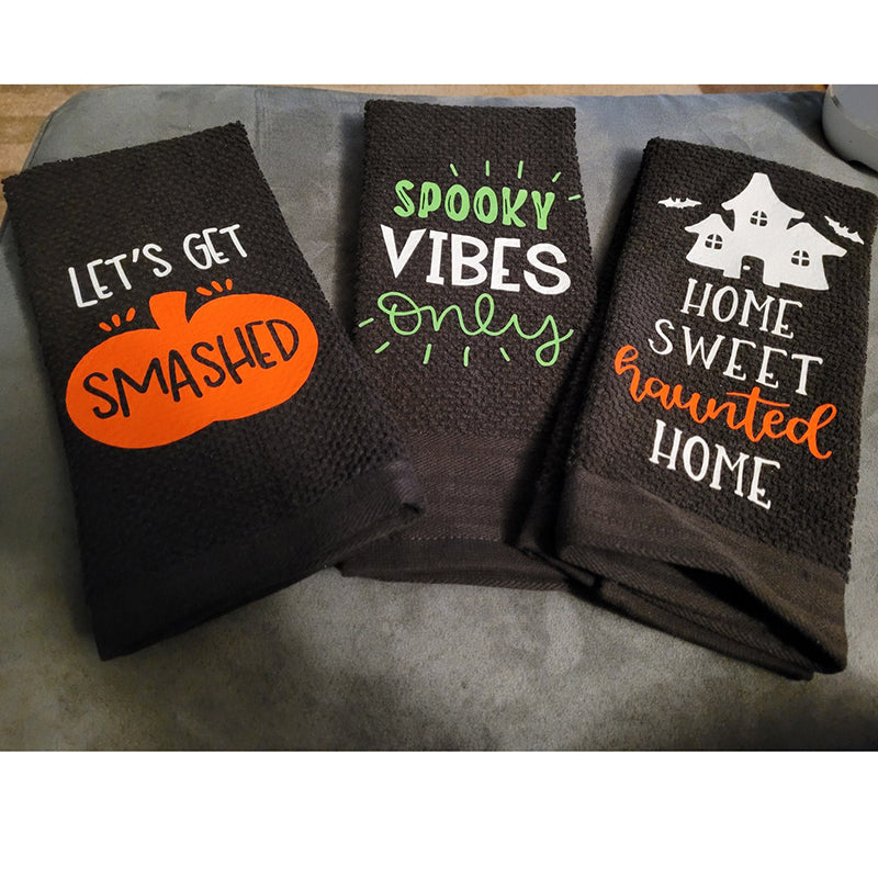 3pc Set Halloween Kitchen Towels