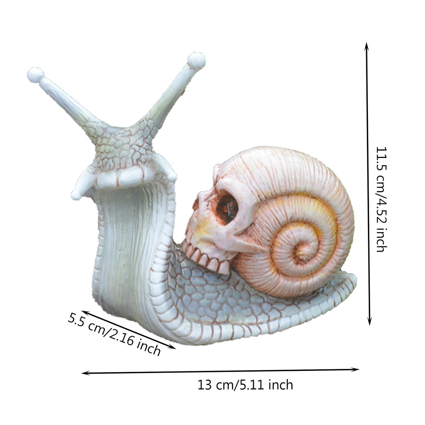 3pc Snail Skull Gothic Garden Outdoor Decoration Statue Set