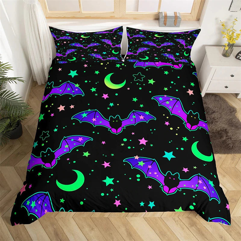3D Printed Bats & Moons Bedding Set