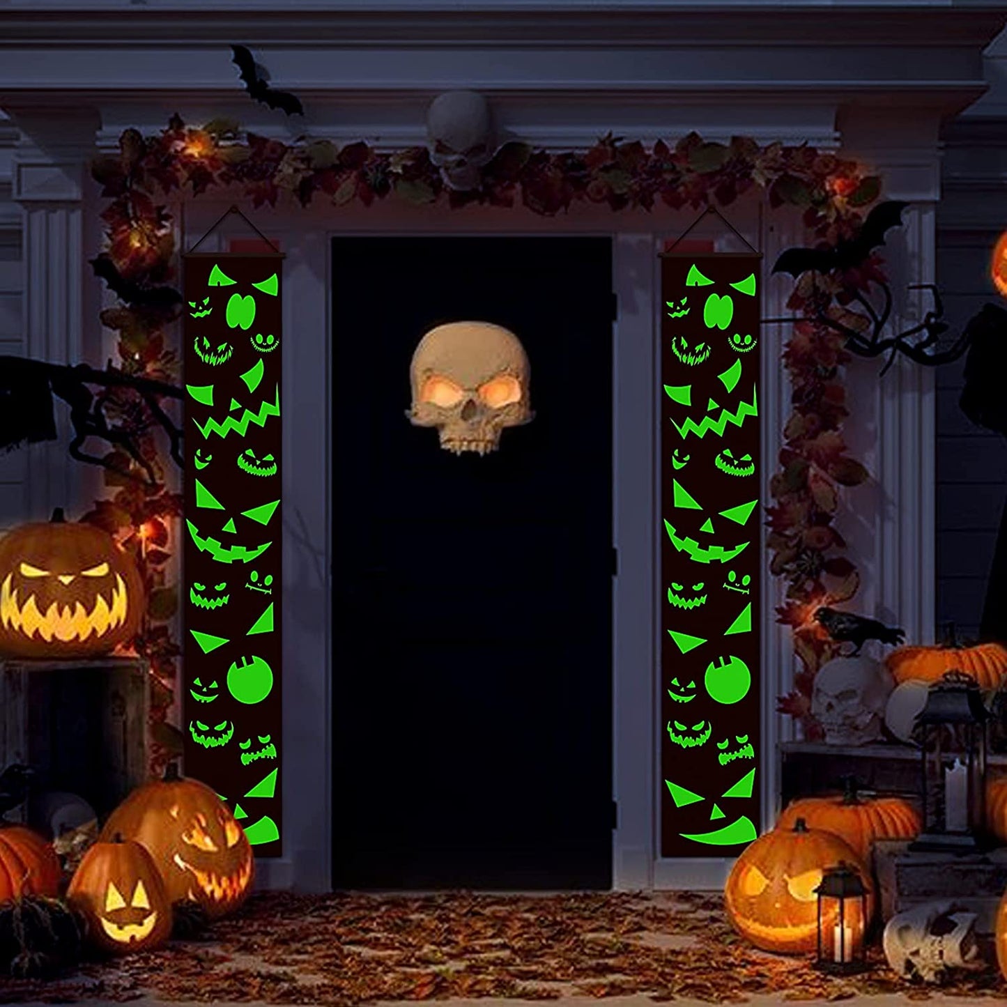 Halloween 2pc Luminous Door Hanging Banners