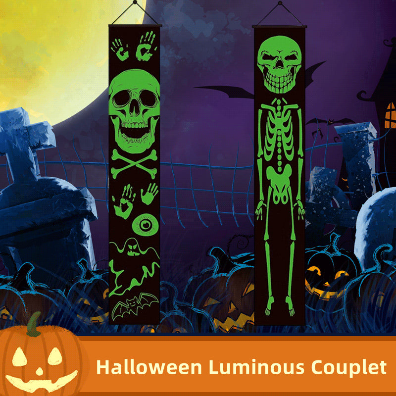 Halloween 2pc Luminous Door Hanging Banners