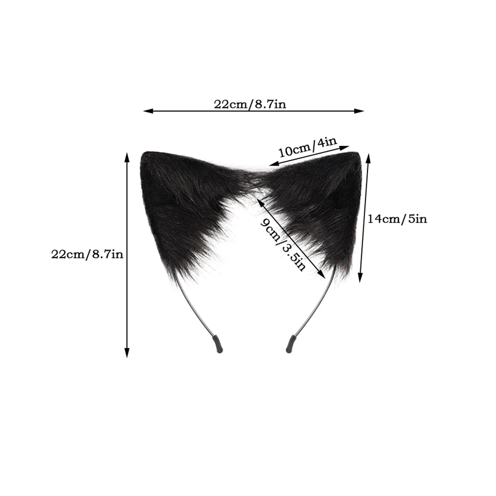 Cat Ears Tail Choker Necklace 3pc Set