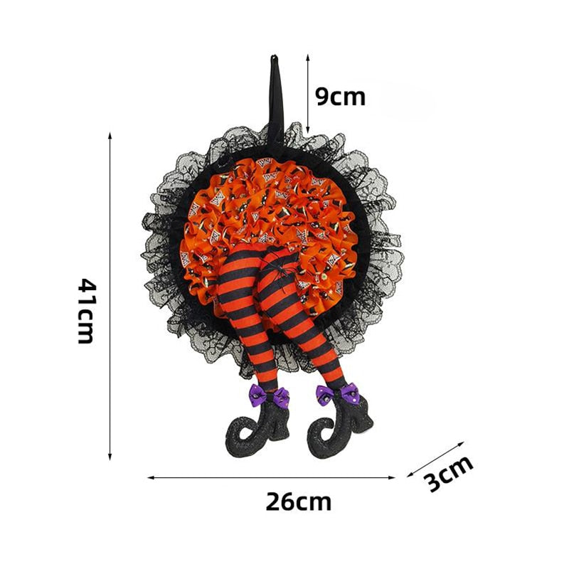 Halloween Witch Leg Wreath