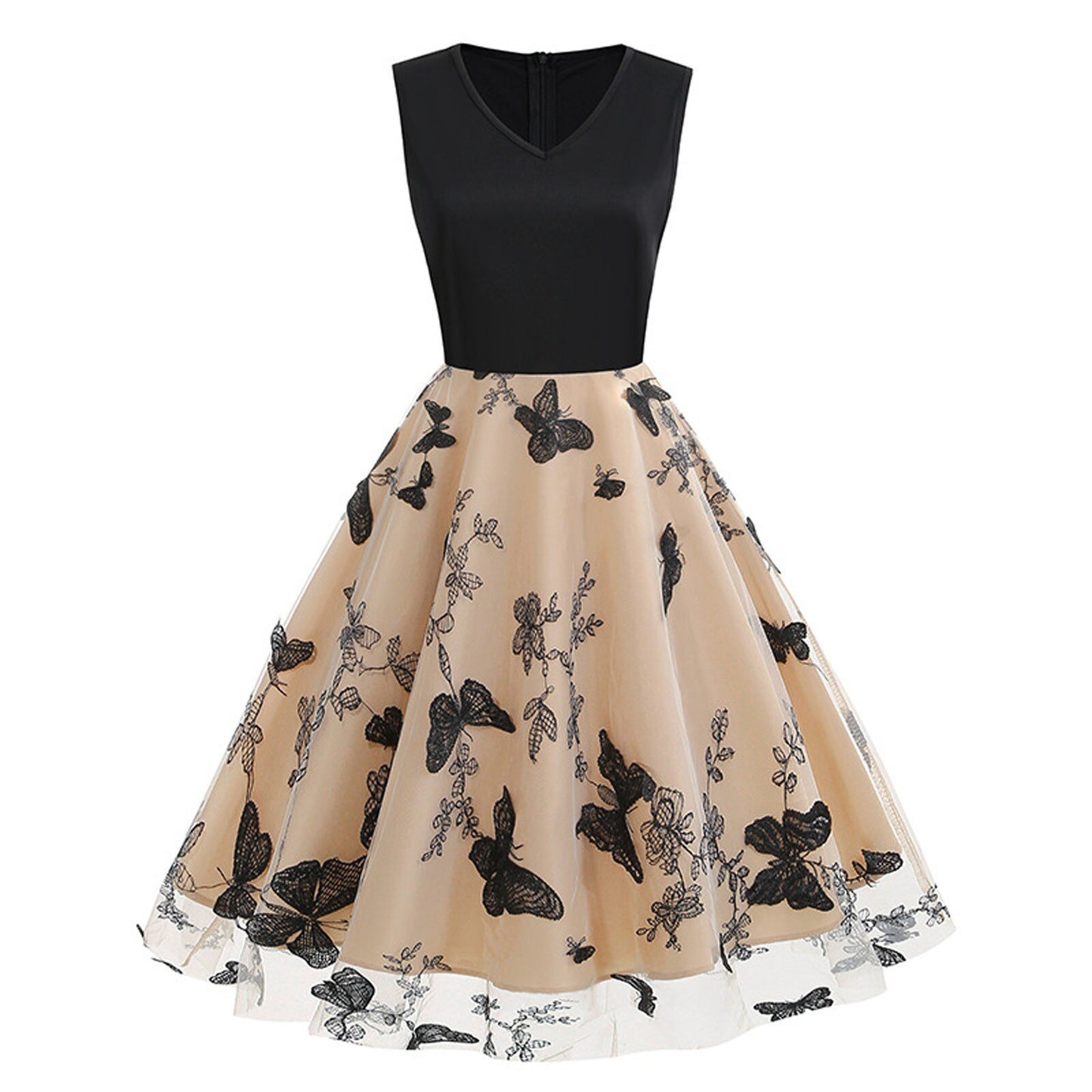 Butterfly Sleeveless Gothic Style Dress