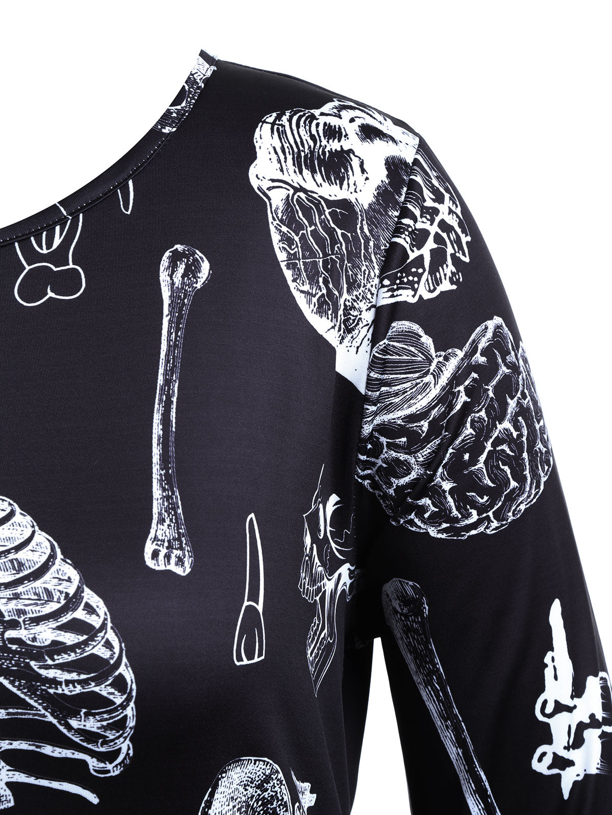 Gamiss Plus Size Skull Bones Dress