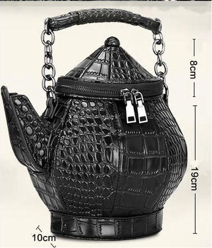 3D Gothic Style Teapot Kettle Shoulder Purse Bag