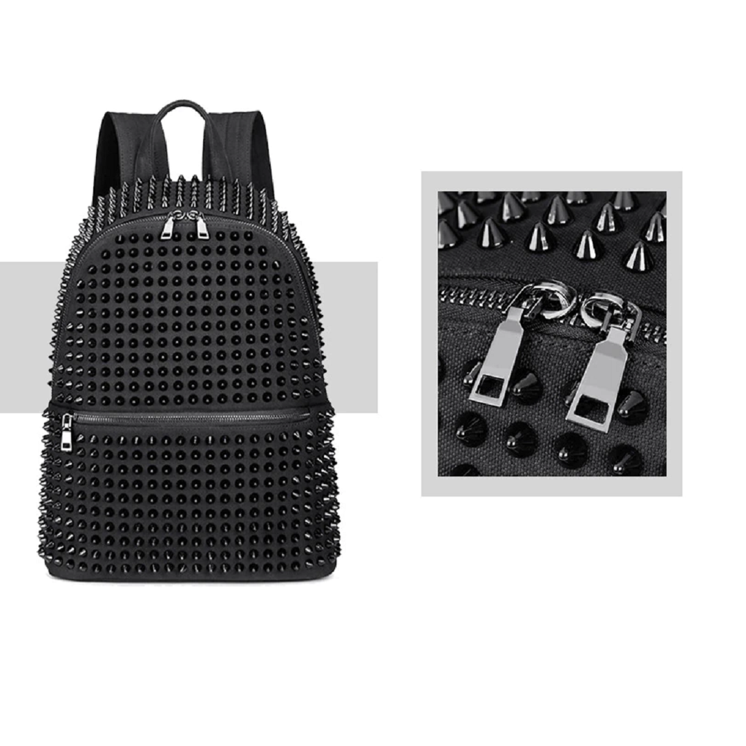 The Black Riveted Backpack