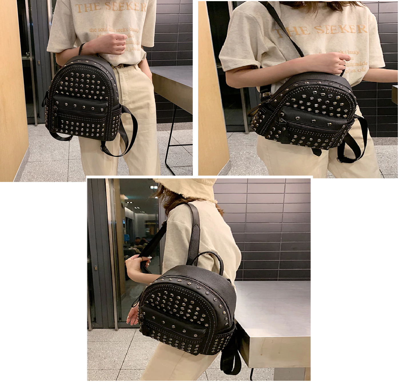 The Solid Rivet Shoulder Bag