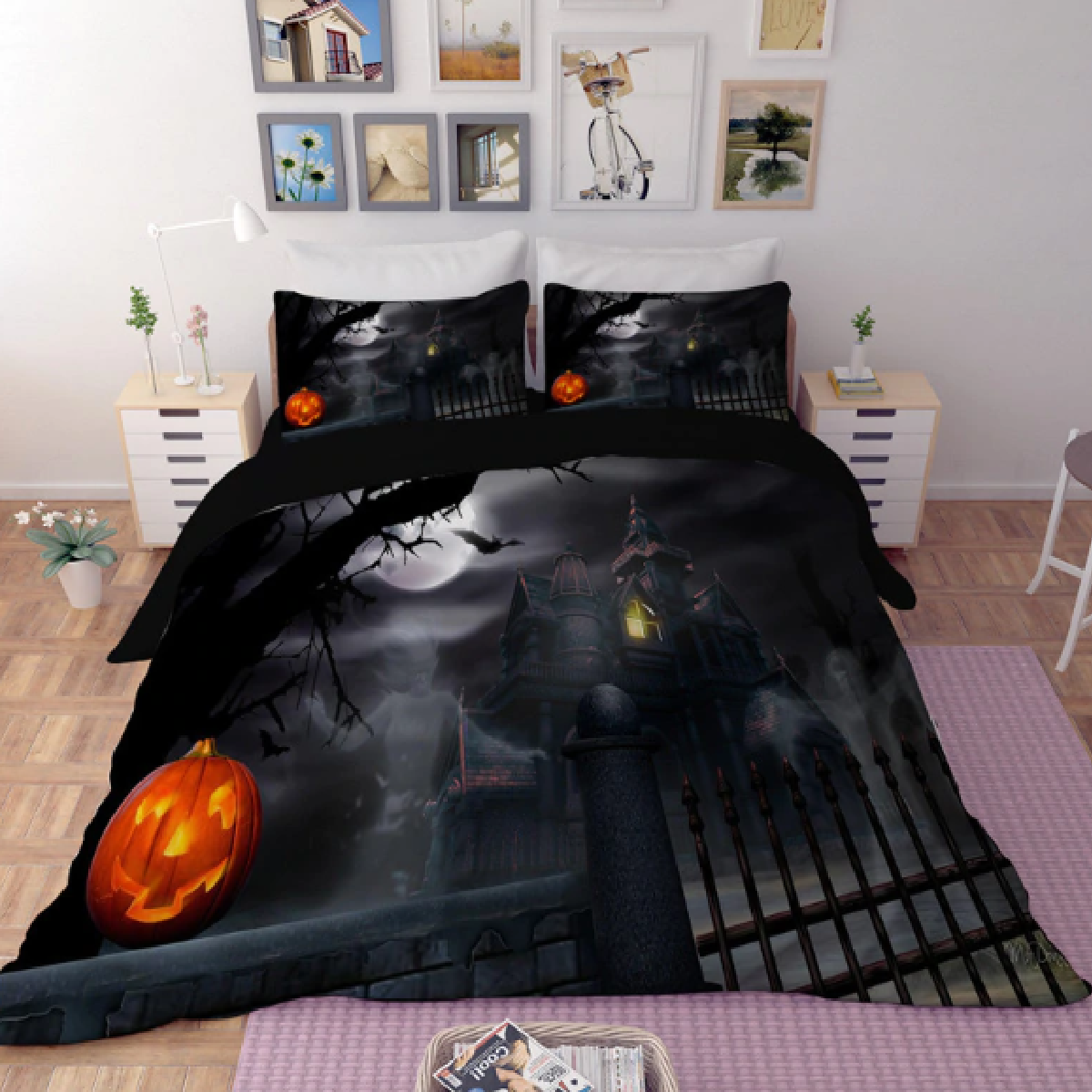 Halloween Mansion Duvet Bedding Set
