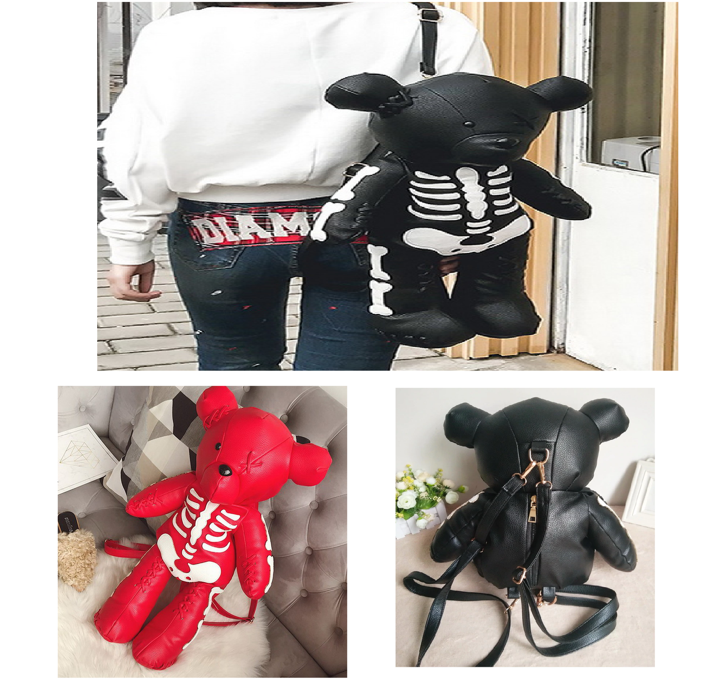 The Skeleton Bear Fashion Backpack