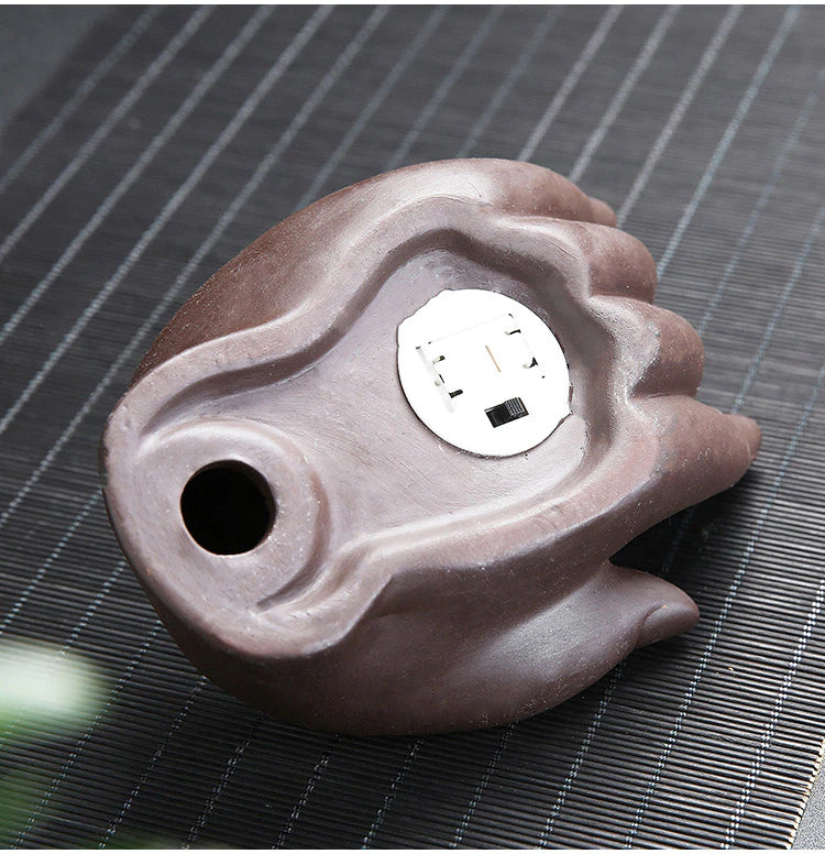 Ceramic Skull Waterfall Incense Burner