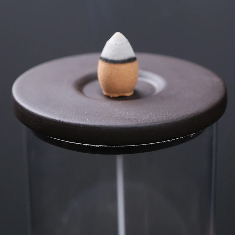 Ceramic Open Hand Waterfall Incense Burner
