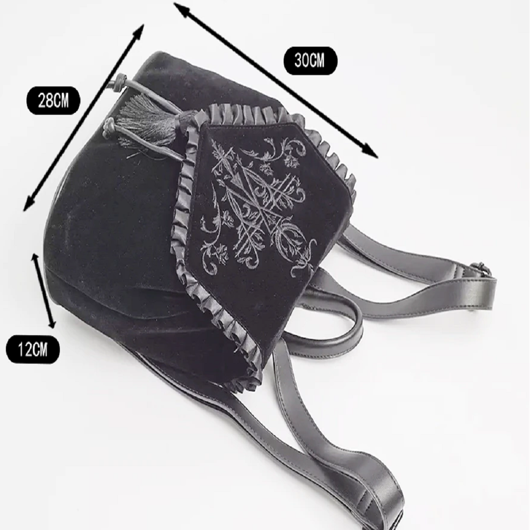 The Dark Velvet Symbols Shoulder Bag
