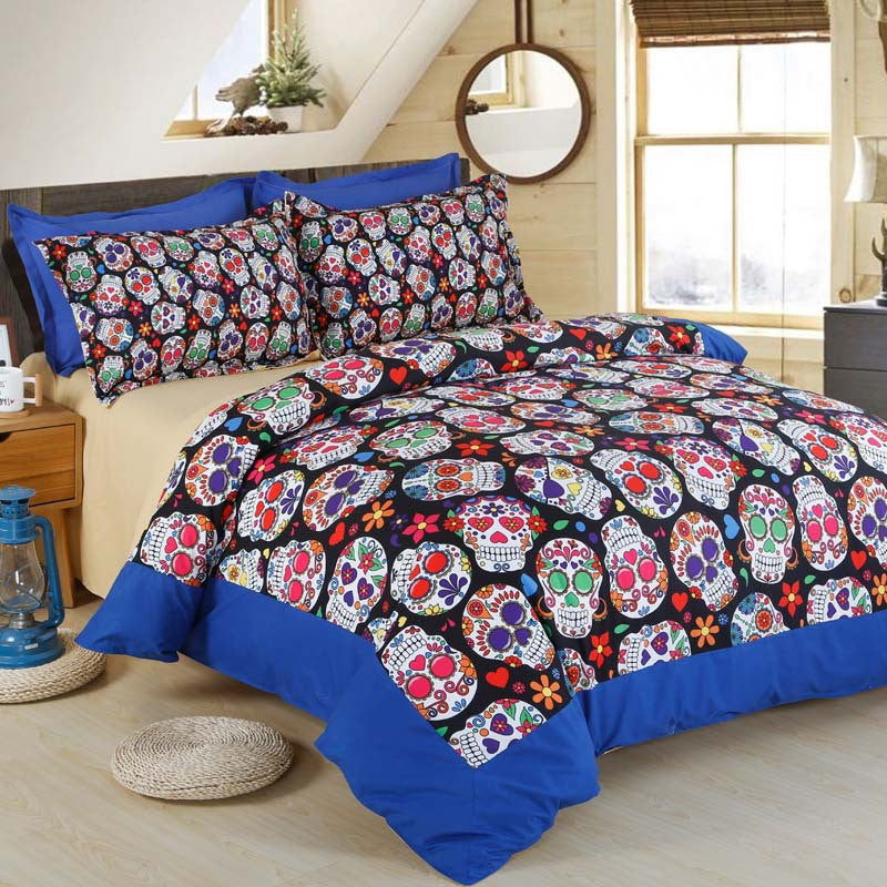 3D Skull 4 Pc Bedding Set