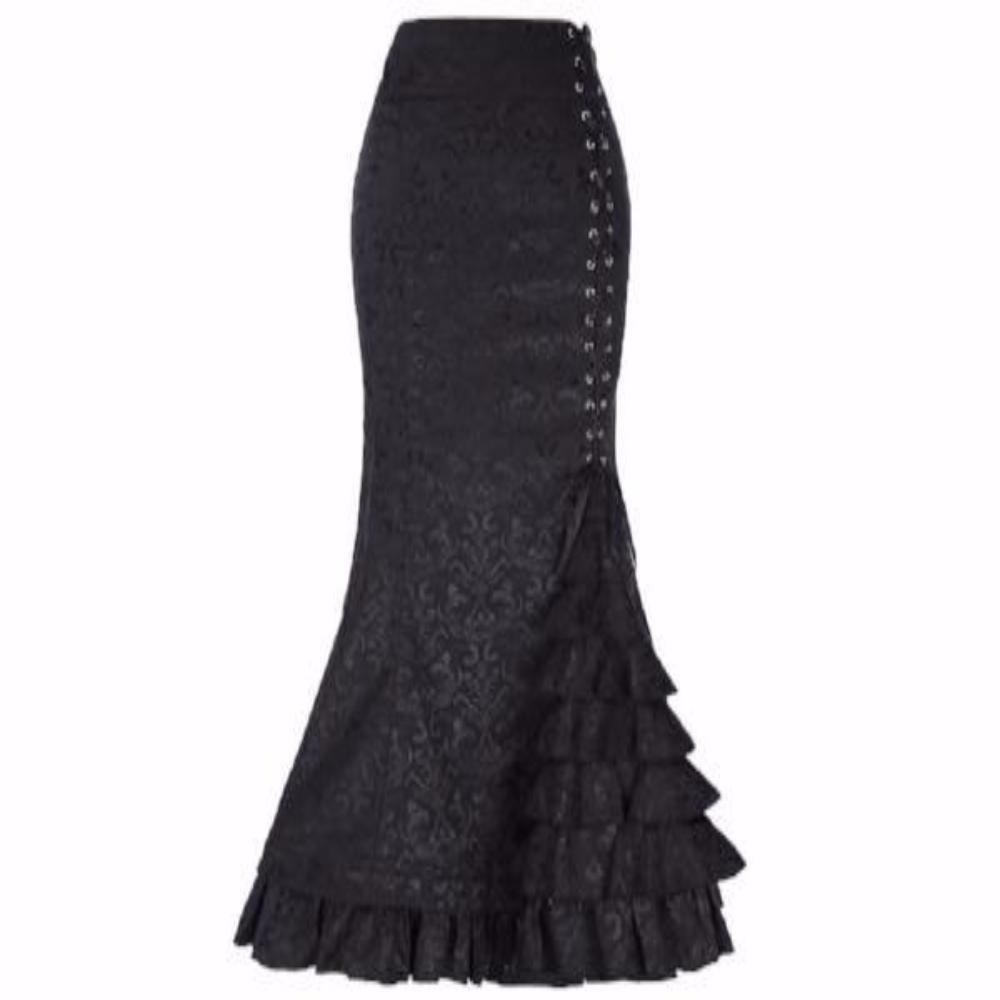 Gothic Fishtail Long Mermaid Skirt