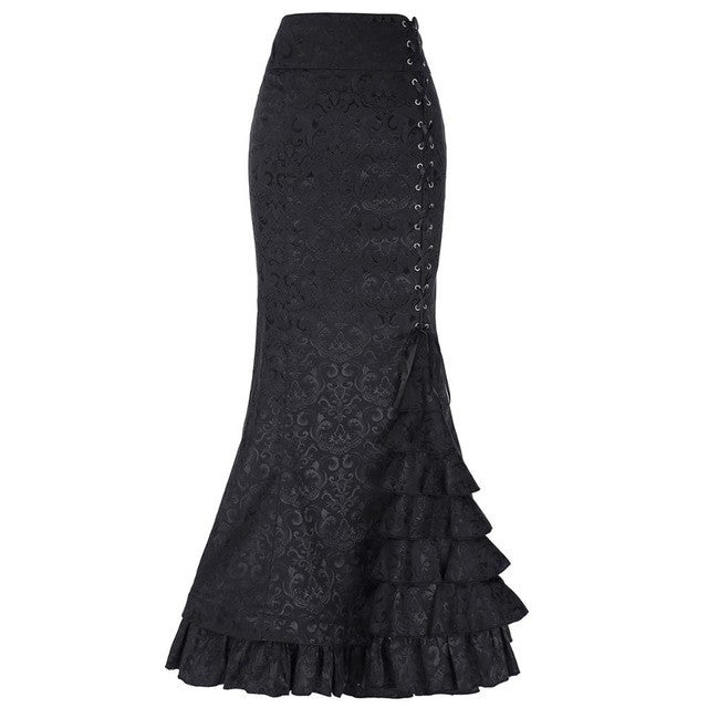 Gothic Fishtail Long Mermaid Skirt