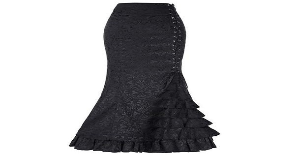 Gothic Fishtail Long Mermaid Skirt