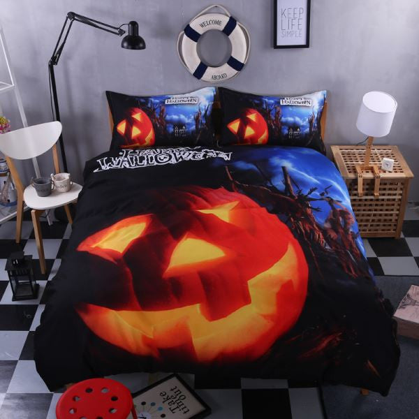 3D Printed Halloween Bedding 3-4pc Sets
