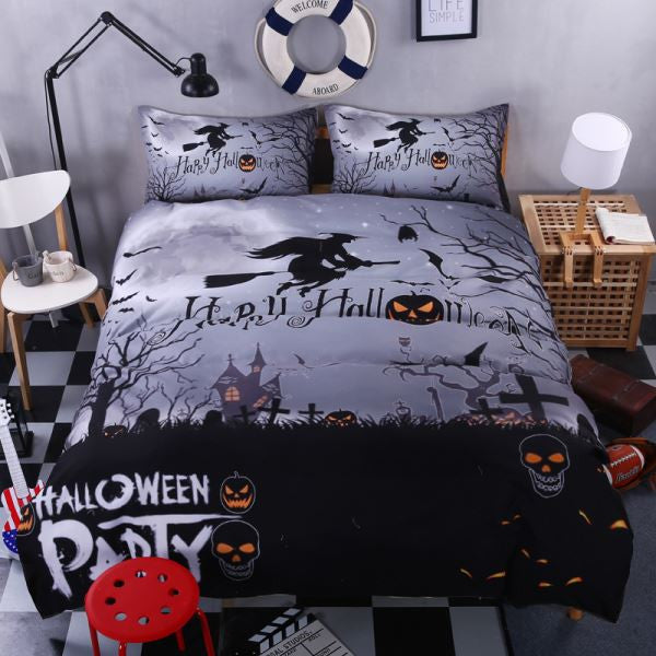 3D Printed Halloween Bedding 3-4pc Sets