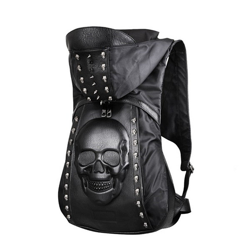3D Skull Leather Backpack