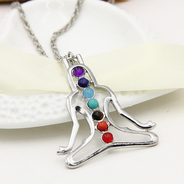 7 Chakra Healing Stones Pendant Necklace Jewelry