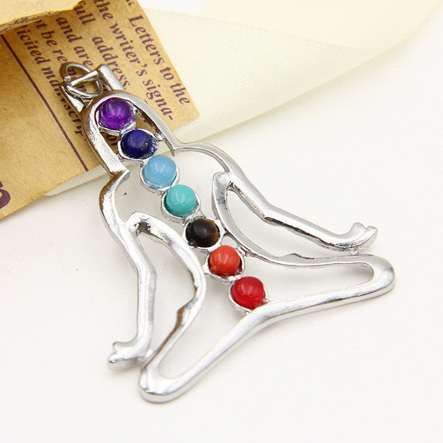 7 Chakra Healing Stones Pendant Necklace Jewelry