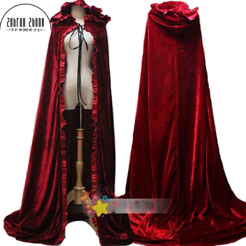 One Size Long Hooded Red Cloak Halloween Costume