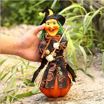 Halloween Witch Pumpkin Doll 13cm Ornament Decoration