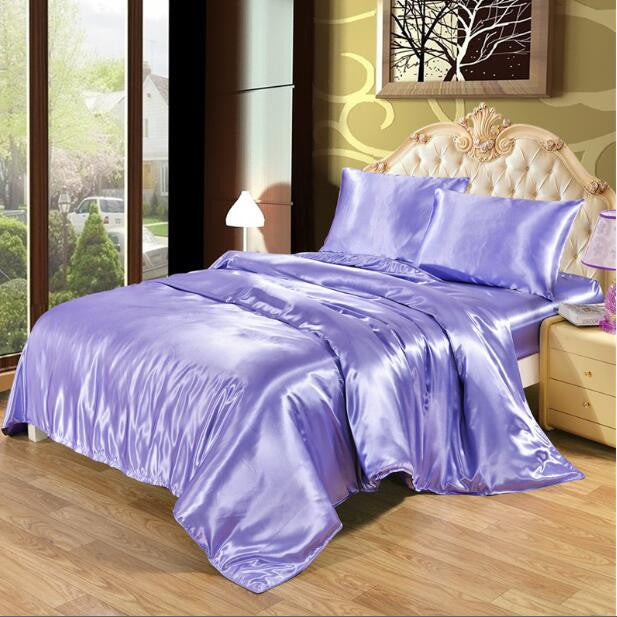 Black Satin Silk & Variety Colors Bedding Duvet Set