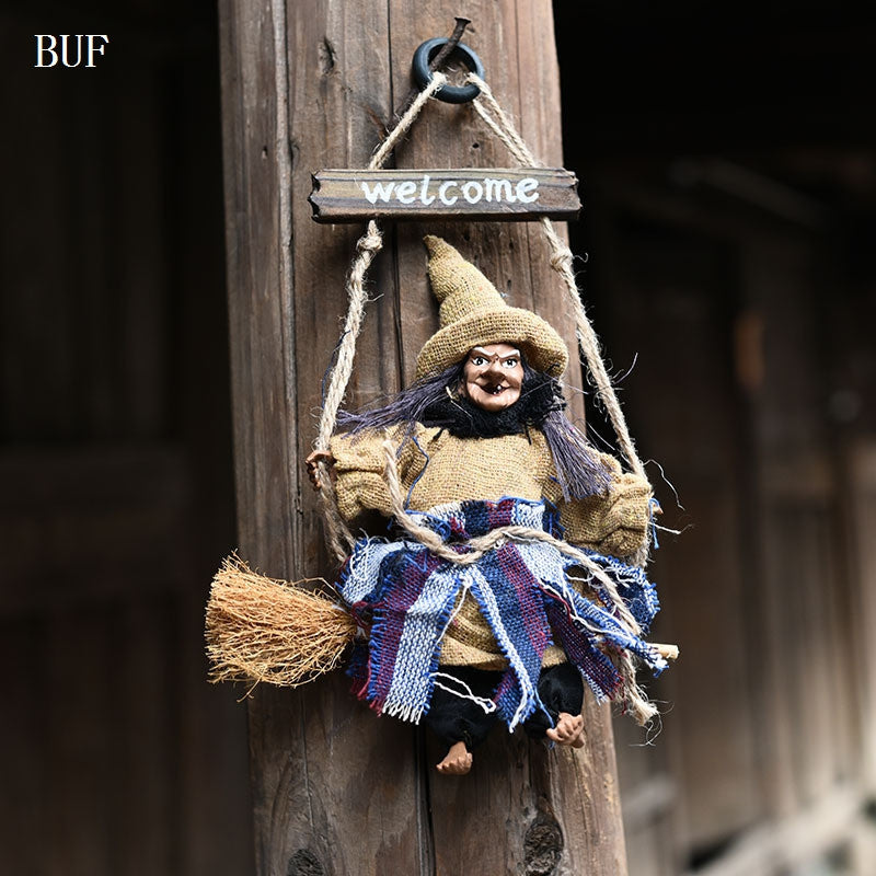 Halloween Hanging Witch Welcome Decoration