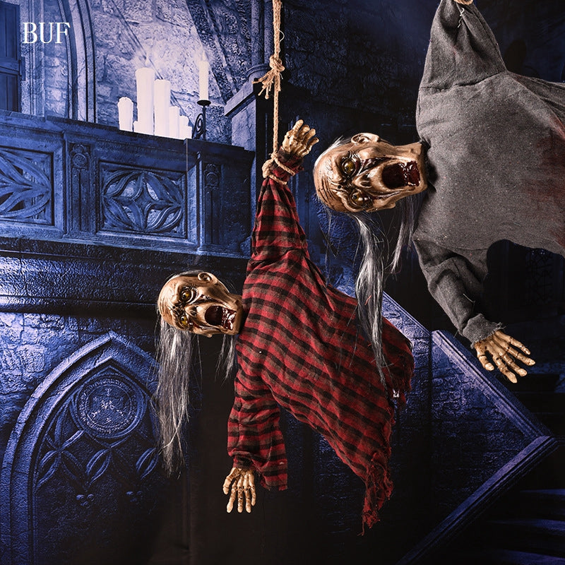 Halloween Hanging Decoration Electric Ghost With Sensor Light