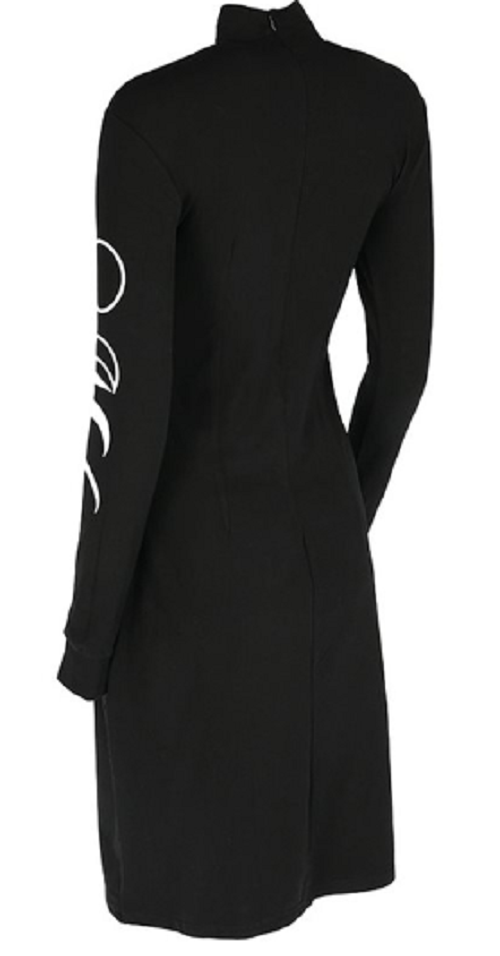 Moon Phases Black Turtle Neck Dress