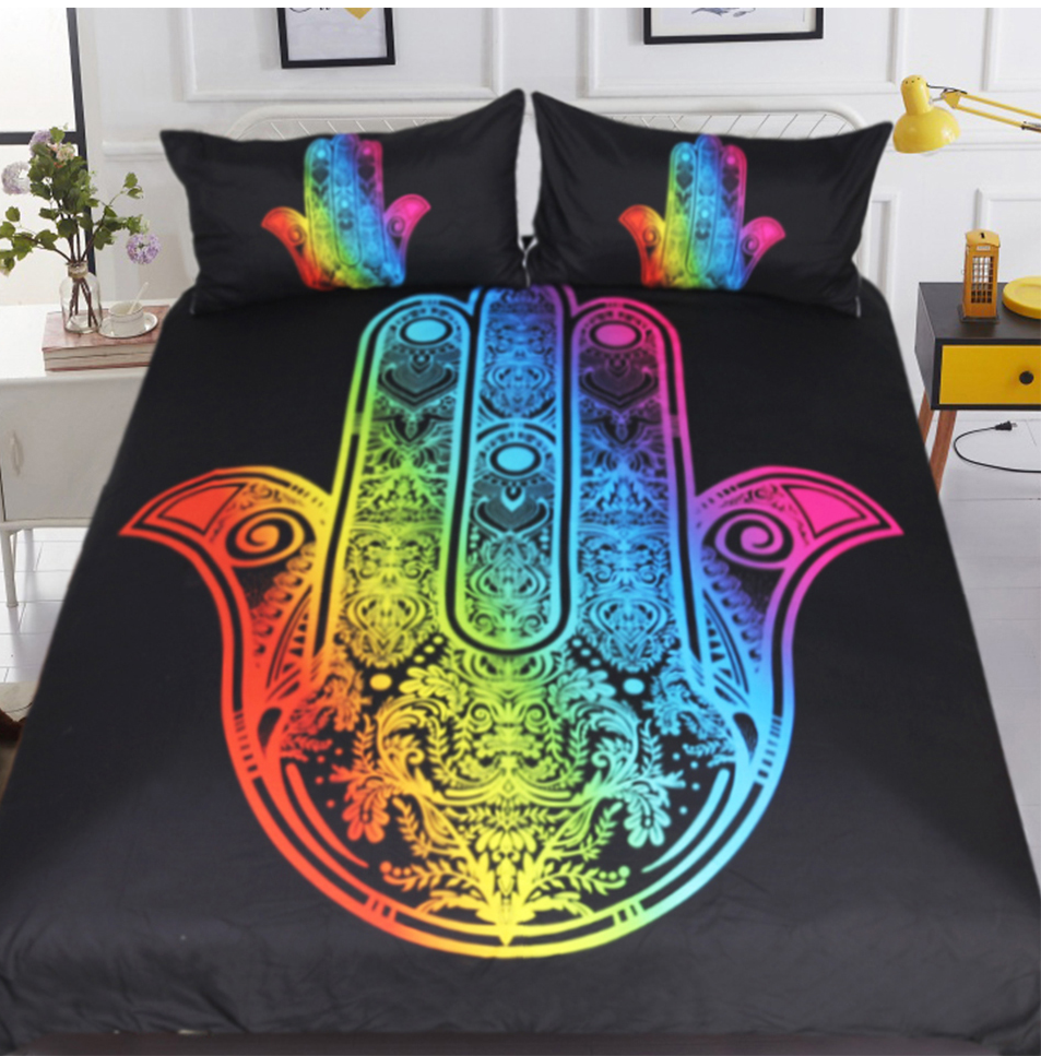 Hamsa Hand 3D Duvet 3pc Bedding Set
