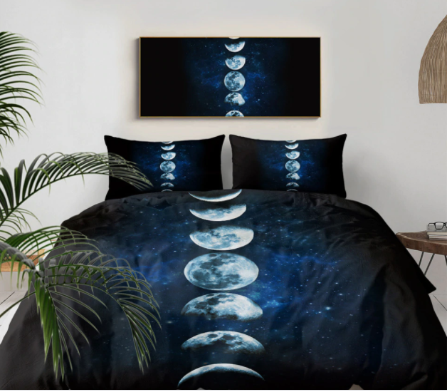 Moon Eclipse Changing Galaxy Bedding Set