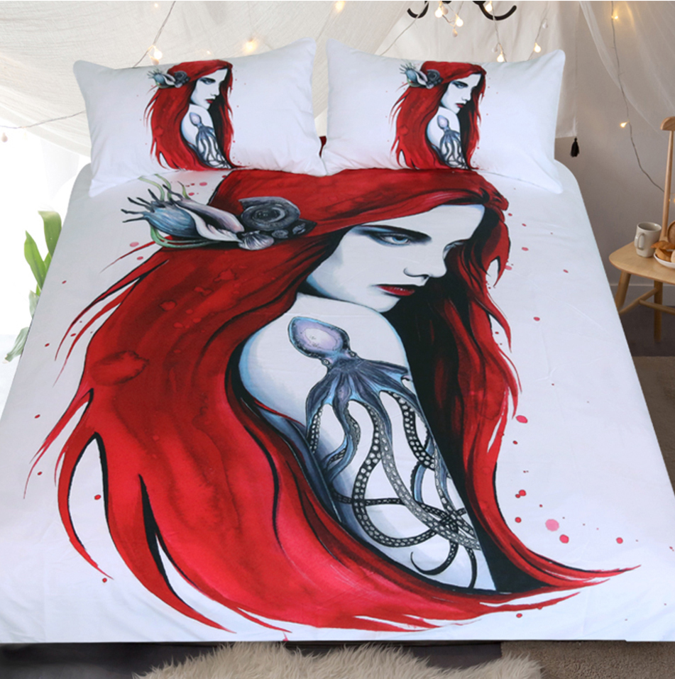 Ariel by Pixie Cold Art Bedding Set 3pc Duvet Bedding Set
