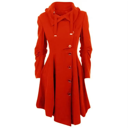 Gothic Red Long Medieval Style Trench Coat